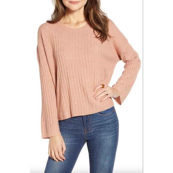 Madewell Crewneck Pullover Ribbed Sweater Size X-Small Relaxed Fit Girly Cozy - Picture 1 of 8